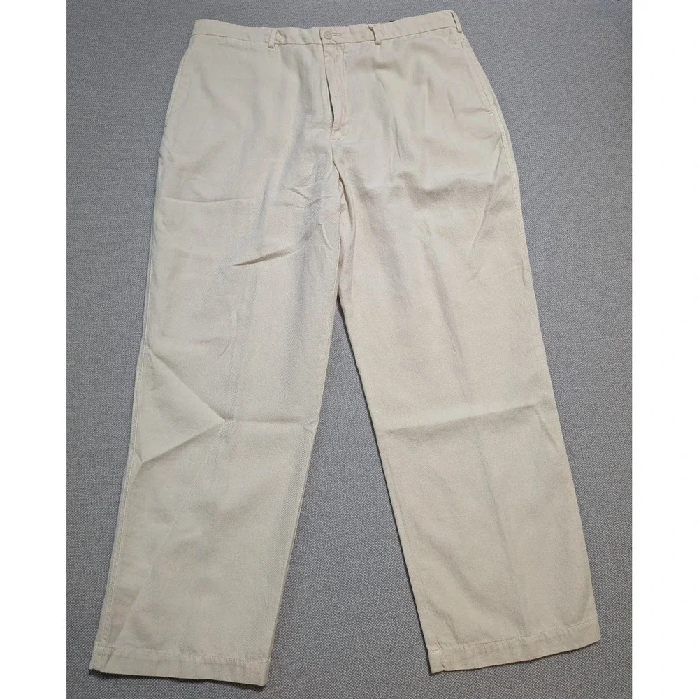 Daniel Cremieux Classics Mens Pants Beige 38x30 Linen Blend Breathable Pockets